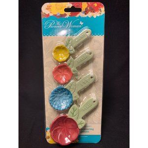 The Pioneer Woman Timeless Beauty‎ Measuring Spoons Stoneware 4 Piece Floral NWT